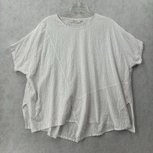 Zen Cheyenne Boxy Top S/M Oversized Asymmetrical Burnout Lagenlook‎ Baggy